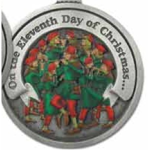 Twelve Days of Christmas 3D Gallery Print Full Size Ornament (Day 11 - Eleven Pipers Piping)