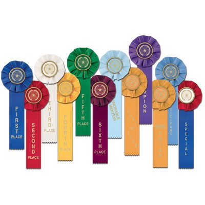 Star Stock Rosette Ribbon w/ Single Streamer