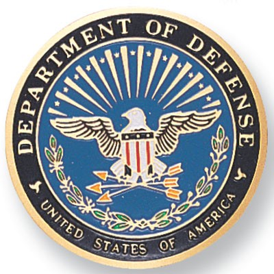 7/8" Department of Defense Etched Enamel Medallion Insert Disc