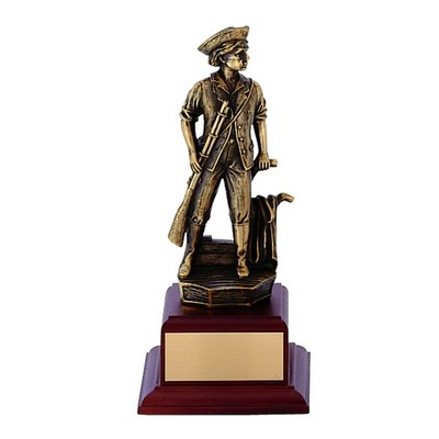 9½" Electroplated Brass Minuteman Trophy