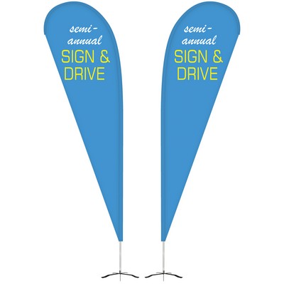 10' Double Sided Teardrop Banner w/Premium Hardware & Cross Base