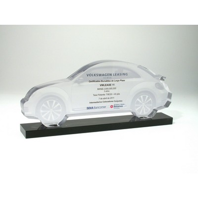 Flat Car Lucite® Embedment Award on Base (10" x 4 7/8" x 1 1/2")