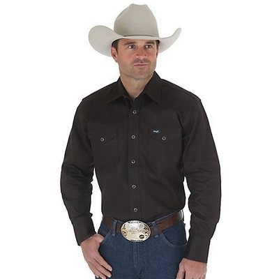 Wrangler® Men's Black Cowboy Cut® Western Long Sleeve Basics Work Shirt