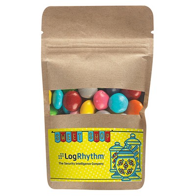 Resealable Kraft Window Pouch w/ Chocolate Buttons