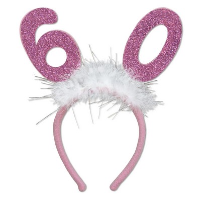 Numbered Glittered Boppers W/Marabou Headband