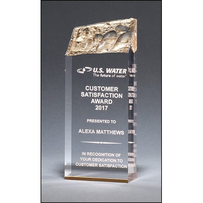 Freestanding Iceberg Acrylic Award w/Gold Accent (2.75"x 6")