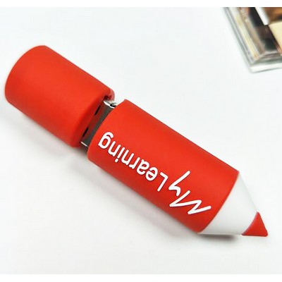 8GB Pencil Shaped Silicone USB Flash Drive w/Keyring