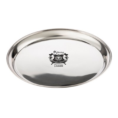 14" Round Stainless Steel Bar Tray