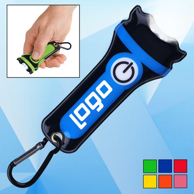 Magnetic PVC Flashlight w/Carabiner