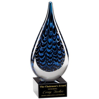 9¾" Art Sculpture Blown Glass Award w/Mixed Colors