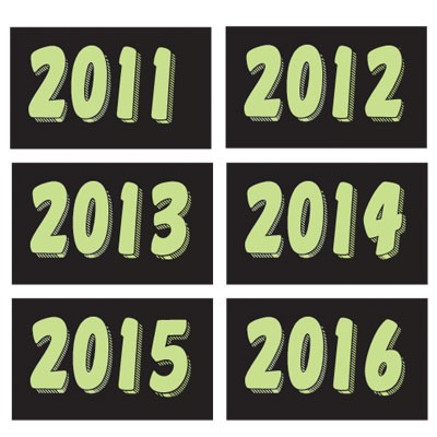 Chartreuse Year Model Decals (Set of 12)