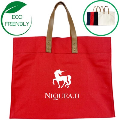 Luxury Canvas Tote Bag - Red