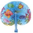 10" Tropical Fish Print Folding Fan