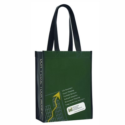 Custom Full-Color Laminated Non-Woven Promotional Tote Bag 9"x12"x4.5"