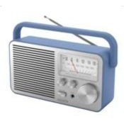 Jensen Audio Portable Silver & Blue AM/FM Radio w/Telescopic Antenna