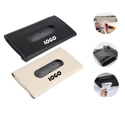 PU Leather Car Visor Tissue Box