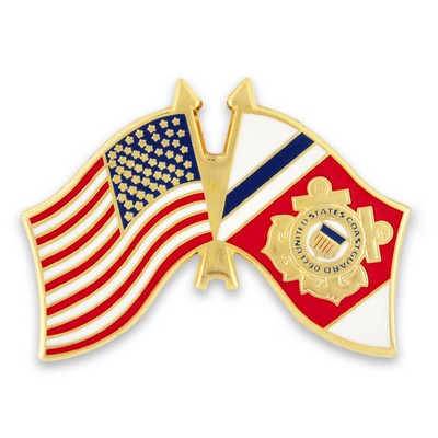 Officially Licensed USCG/USA Crossed Flag Pin