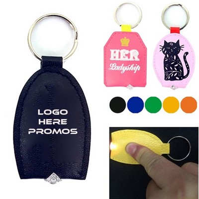 PU Leather LED Flashlight Keyring