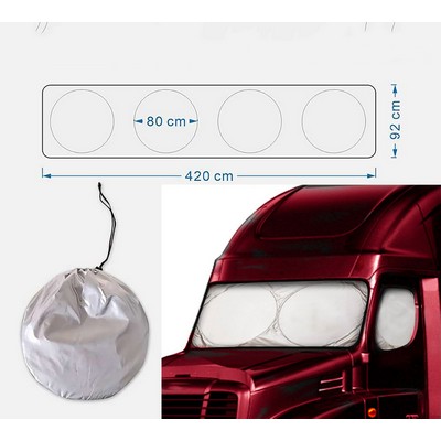 240T UV Protective Windshield Sunshade for Semi-Truck