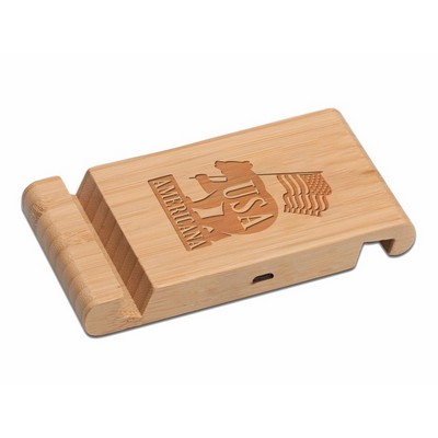 Bamboo Qi-Wireless Pocket Phone Stand (10W) (BIGWOOD)