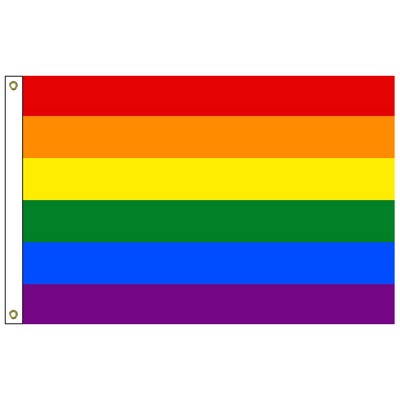 Rainbow 4' x 6' Nylon Outdoor Flag with Heading and Grommets