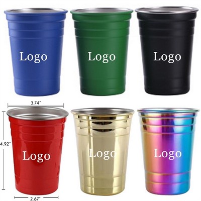 16 oz. Stainless Steel Beer Solo Party Cups