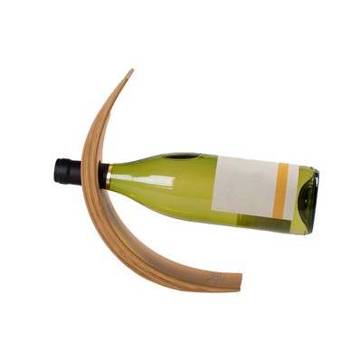 Curved Single Bottle Bamboo Rack