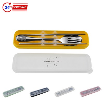 3-pieces Bear Stainless Steel Tableware Set