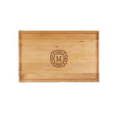 Large Thick Maple Cutting Board with Juice Groove 17"x11"x1"