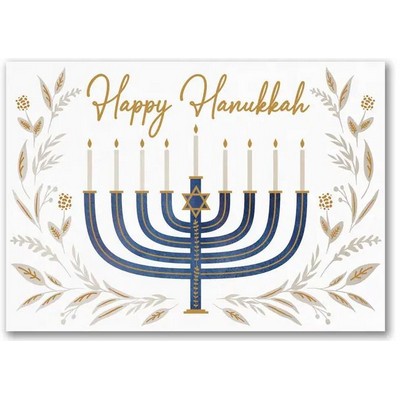 Gilded Menorah Holiday Card