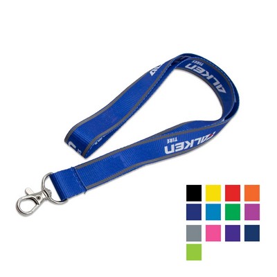 Custom 3/4" Reflective Polyester Lanyard w/ Lobster Claw