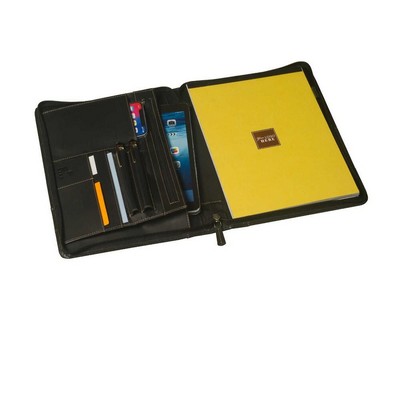 Leather Padfolio with Zipper Closure