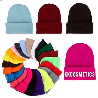 Multi-color Customizable Knitted Beanie Caps