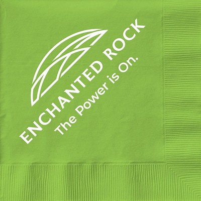 Lime Green Cocktail 3-Ply Beverage Napkins - 1-Color Screen Print