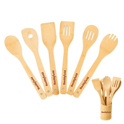 7pcs Bamboo Kitchen Utensil Set - Ocean