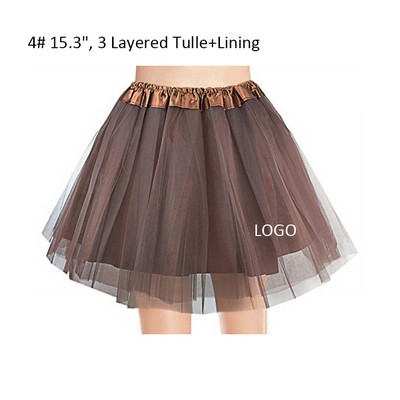 Adult Women's Classic Elastic 3 4 5 Layered Tutu Skirt Tulle Party Marathon Dance Costume Skirts