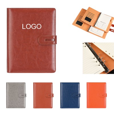 PU Leather Business Portfolio Refillable Notepad