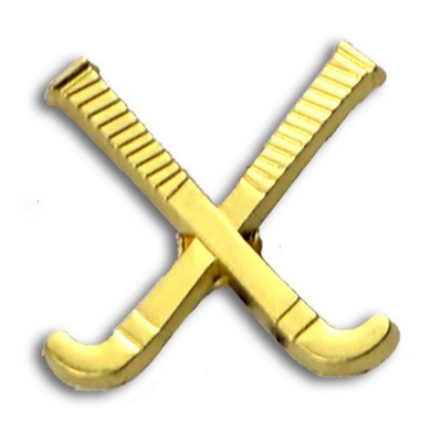 Crossed Field Hockey Sticks Chenille Letter Pin