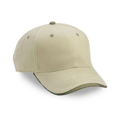 6 Panel Heavy Brushed Cotton Twill Wave Sandwich Cap