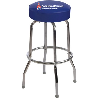 Single Ring Bar Stool w/Chrome Frame & Swivel Seat