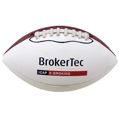 Autograph Football w/ 2 White Panel & 2 Brown Panel (8 1/2")