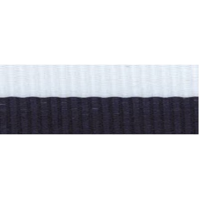 Snap Clip "v" Neck Ribbon 7/8"x32" - Navy Blue / White