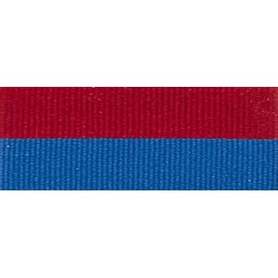 "V" Neck Ribbon - Red/Blue - Snap Clip - 1-1/2" Wide x 32" Long