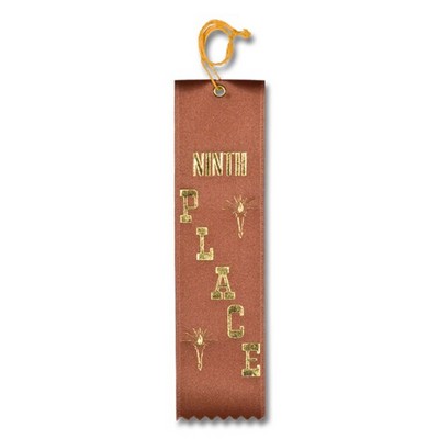 2"x8" 9th Place Stock Carded Award Ribbon