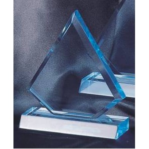 Sapphire Small Triangle Blue Acrylic Award w/ Base - 4 1/2"x6 3/4"