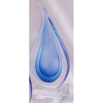 Art Glass Sculpture - Medium 2 Tone Teardrop