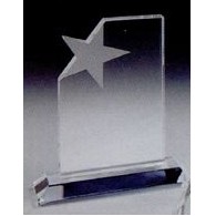 6" Optic Crystal Faceted Top Corner Star Award