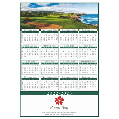 Full-Color Custom Single Sheet Wall Calendar (12" x 16½")