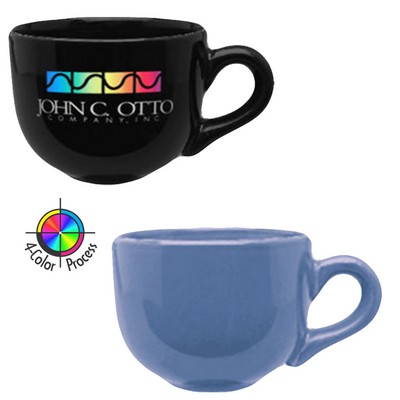 14oz Vitrified Ocean Blue Latte Bowl Mug - 4 Color Process