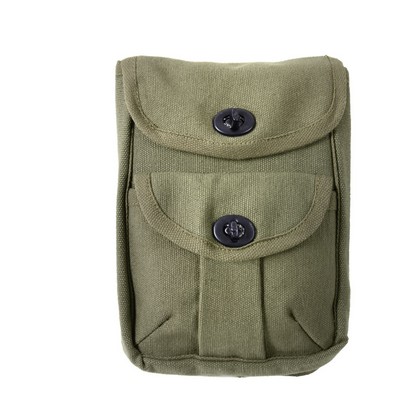 Olive Drab Canvas 2-Pocket Ammo Pouch